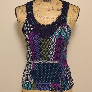 Cute Colorful Print Tank, NWOT